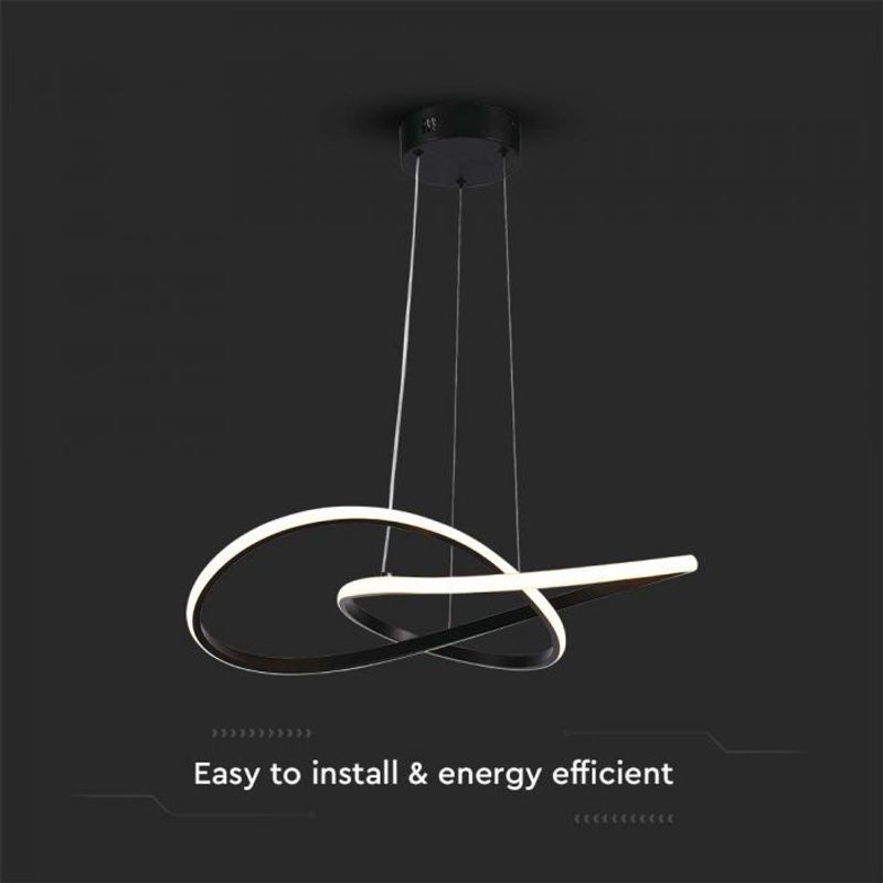 Casa si Gradina - Corpuri si surse de iluminat - Lustre si pendule - Lustra LED 8012-VT, 20W, 2540lm, lumina calda, IP20, neagra, V-Tac - Infinity.ro