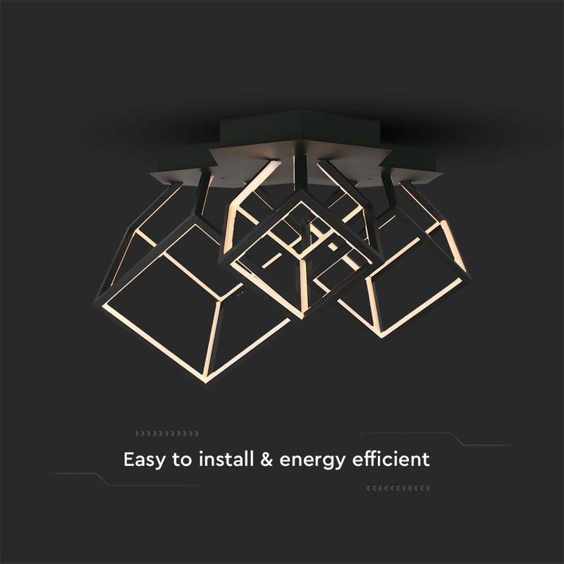 Casa si Gradina - Corpuri si surse de iluminat - Plafoniere, aplice si spoturi - Plafoniera LED 15342, 46W, 4900lm, lumina calda, IP20, neagra, V-TAC - Infinity.ro