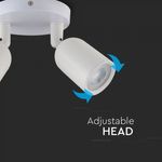 Casa si Gradina - Corpuri si surse de iluminat - Plafoniere, aplice si spoturi - Spot 7981-VT, orientabil, 2xGU10, alb, IP20, V-TAC - Infinity.ro