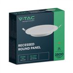 Casa si Gradina - Corpuri si surse de iluminat - Plafoniere, aplice si spoturi - Spot LED 24W Incastrat, Rotund, V-TAC, 2640lm, Lumina Neutra (4000K), Alb - Infinity.ro