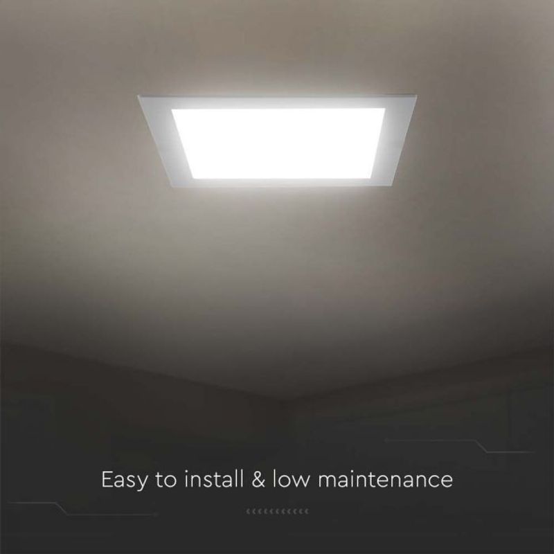 Casa si Gradina - Corpuri si surse de iluminat - Plafoniere, aplice si spoturi - Spot LED 12W Incastrat, Patrat, V-TAC, 1200lm, Lumina Calda (3000K), Alb - Infinity.ro