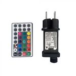 Casa si Gradina - Decoratiuni - Decoratiuni petrecere - Bannere si ghirlande decorative - Ghirlanda luminoasa RGB cu telecomanda 15 becuri, 7.5W, 30lm/bec, 13 metri, IP44, V-TAC - Infinity.ro