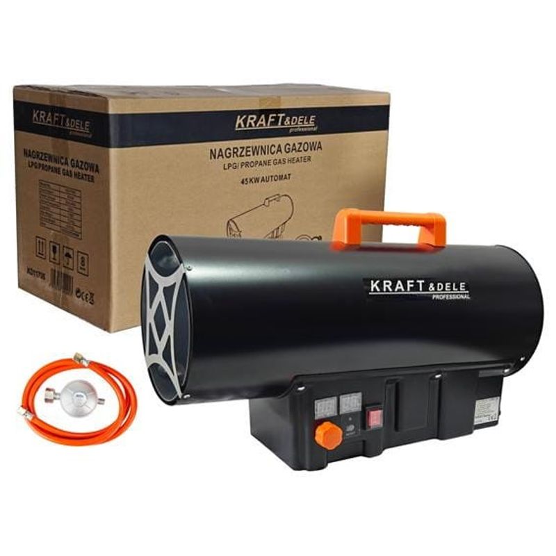 Casa si Gradina - Electrice - Echipamente electrice - Aeroterme industriale - Tun pe gaz Kraft&Dele KD11706, 40kW, cu termostat si tambur prelungitor 20m (3x2.5mm) - Infinity.ro