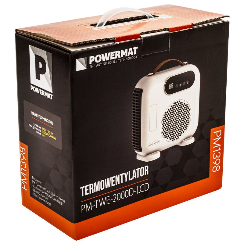 Casa si Gradina - Termice - Generatoare de aer cald - Incalzitor cu ventilator Powermat PM-TWE-2000D-LCD, 2000W, LCD, telecomanda PM1398 - Infinity.ro