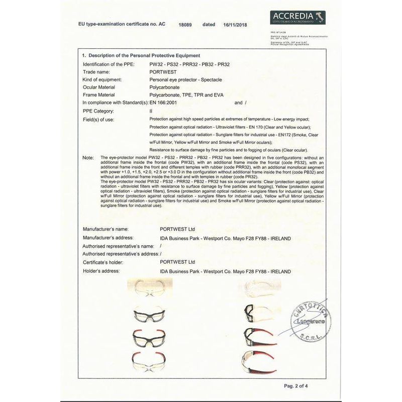 Casa si Gradina - Constructii - Echipamente de lucru - Ochelari protectia muncii si Viziere protective - Ochelari de protectie, PS32, WRAP AROUND PLUS Portwest - Infinity.ro