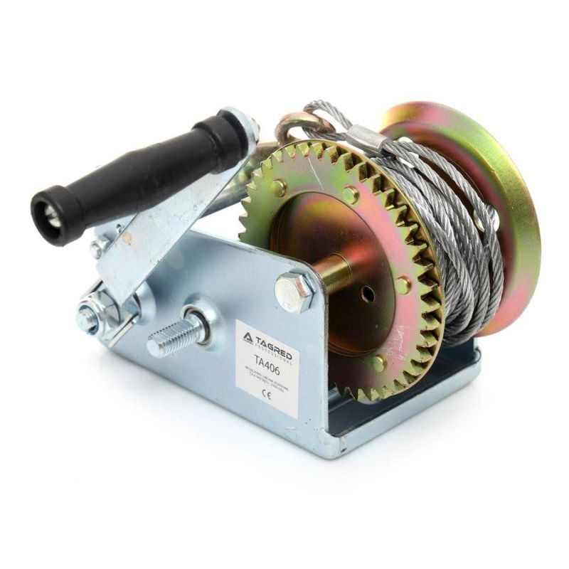 Auto si Moto - Reparatii si depanare - Scule auto - Echipamente de ridicare si sprijin - Troliu manivela 1134kg (2500LBS), franghie 10m, TA406 TAGRED - Infinity.ro