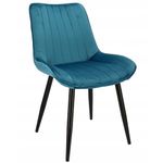 Casa si Gradina - Mobilier - Scaune si fotolii - Scaune - Scaun bucatarie/living, Jumi, Viva, catifea, metal, albastru marin, 54x61x83 cm - Infinity.ro