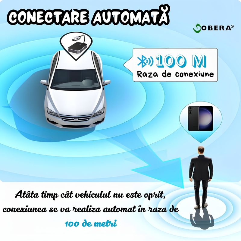 Auto si Moto - Electronice auto - Accesorii electronice auto - Modul Android Auto Wireless goBERA®, Adaptor Auto WiFi 5GHz, BT 5.3, Plug & Play, Compatibil Android 11+ - Infinity.ro