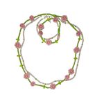 Jucarii, Copii si Bebe - Jucarii si jocuri - Jucarii & jocuri educative - Jocuri si jucarii educative - Set colier si bratara din lemn Woodyland, verde/roz - Infinity.ro