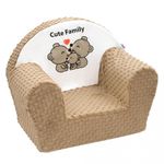 Casa si Gradina - Mobilier - Mobilier copii - Mobilier camera copiilor - Fotoliu din burete pentru copii, cu imprimeu familia de ursi, New Baby, cappuccino - Infinity.ro
