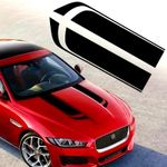 Auto si Moto - Piese auto si accesorii - Piese auto - Tuning - Set 2 stickere autoadezive Tuning, model "Hood Stripes V1", dimensiune 85 x 12 cm, culoare Neagra - Infinity.ro