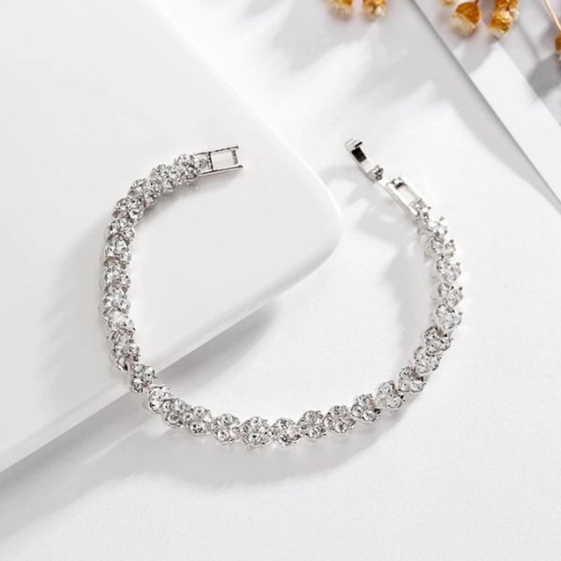 Fashion, accesorii si bijuterii - Femei - Bijuterii femei - Bratari femei - Bratara Tennis cu Pietre Semipretioase Zirconiu, 18 cm, Silver - Infinity.ro