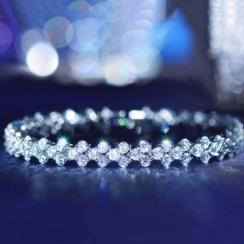 Fashion, accesorii si bijuterii - Femei - Bijuterii femei - Bratari femei - Bratara Tennis cu Pietre Semipretioase Zirconiu, 18 cm, Silver - Infinity.ro