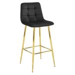 Casa si Gradina - Mobilier - Scaune si fotolii - Scaune - Scaun de bucatarie/bar, Artool, Arceto, catifea, metal, 43.5x49x102 cm, negru si auriu - Infinity.ro