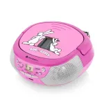 Jucarii, Copii si Bebe - Jucarii si jocuri - Jucarii & jocuri educative - Laptopuri, tablete si gadget-uri copii - Radio CD pentru copii GoGEN BOB AND BOBEK, 2 x 0,8 W, Bluetooth, karaoke, microfon, MP 3, USB, AUX in, roz - Infinity.ro