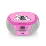 Jucarii, Copii si Bebe - Jucarii si jocuri - Jucarii & jocuri educative - Laptopuri, tablete si gadget-uri copii - Radio CD pentru copii GoGEN BOB AND BOBEK, 2 x 0,8 W, Bluetooth, karaoke, microfon, MP 3, USB, AUX in, roz - Infinity.ro