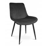 Casa si Gradina - Mobilier - Scaune si fotolii - Scaune - Scaun bucatarie/living, catifea, metal, negru, 54x61x83 cm, Viva - Infinity.ro