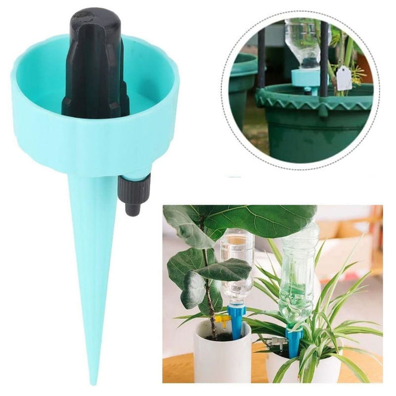 Casa si Gradina - Gradinarit si plante - Instalatii si accesorii pentru irigatii - Accesorii irigare - Set 3 buc Picuratoare cu valva pentru irigare, Debit de apa reglabil, pentru plante de interior, PP, 16.5 cm - Infinity.ro