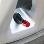 Auto si Moto - Piese auto si accesorii - Piese auto - Tuning - Set 4 capace hexagonale decorative pentru valva auto, Aluminiu, 1.8 cm, Rosu - Infinity.ro