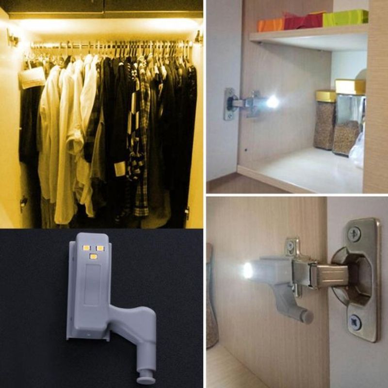 Casa si Gradina - Constructii - Feronerie si accesorii - Balamale - Set 5 buc Balamale pentru mobilier cu iluminare LED, 7.5 x 4 x 2 cm - Infinity.ro