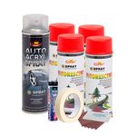 Auto si Moto - Reparatii si depanare - Scule auto - Echipamente de vopsit - Kit complet reparatie si vopsire jante culoare Rosu Fluorescent, V4 - Infinity.ro