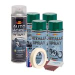 Auto si Moto - Reparatii si depanare - Scule auto - Echipamente de vopsit - Kit complet reparatie si vopsire jante culoare Verde Metalizat, V4 - Infinity.ro