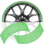 Auto si Moto - Piese auto si accesorii - Piese auto - Tuning - Set 16 inele din autocolant pentru jante culoare Verde Lucios - Infinity.ro