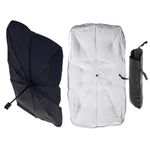 Auto si Moto - Piese auto si accesorii - Interior auto - Accesorii interior - Parasolar Auto tip umbrela pentru parbriz, dimensiune 65 x 110 cm, culoare neagra - Infinity.ro