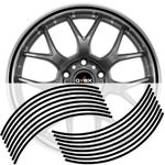 Auto si Moto - Intretinere auto - Stickere auto - Set 16 inele din autocolant pentru jante culoare Negru Lucios - Infinity.ro
