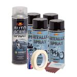 Auto si Moto - Reparatii si depanare - Scule auto - Echipamente de vopsit - Kit complet reparatie si vopsire jante culoare Negru Metalizat, V4 - Infinity.ro