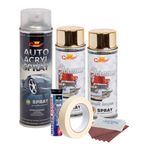 Auto si Moto - Reparatii si depanare - Scule auto - Echipamente de vopsit - Kit complet reparatie si vopsire jante culoare Auriu Metalic, V2 - Infinity.ro