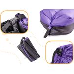 Sport si Outdoor - Camping - Accesorii camping si drumetii - Saltea Autogonflabila "Lazy Bag" tip sezlong, 185 x 70cm, culoare Negru-Violet, pentru camping, plaja sau piscina - Infinity.ro