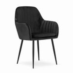 Casa si Gradina - Mobilier - Scaune si fotolii - Scaune - Scaun stil fotoliu bucatarie/living, Artool, Lugo, catifea, metal, negru, 57.5x56.5x86.5 cm - Infinity.ro