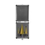 Casa si Gradina - Constructii - Scule electrice si accesorii - Seturi si accesorii pentru gaurit si insurubat - Burghie pentru metal, in trepte, titan, trusa aluminiu, set 3 buc, 4-12/20/32 mm, Strend Pro - Infinity.ro