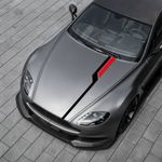 Auto si Moto - Intretinere auto - Stickere auto - Set sticker autoadeziv Tuning in doua culori, model "Hood Stripes V3", dimensiune 130 x 10 cm, culoare Negru + Rosu - Infinity.ro