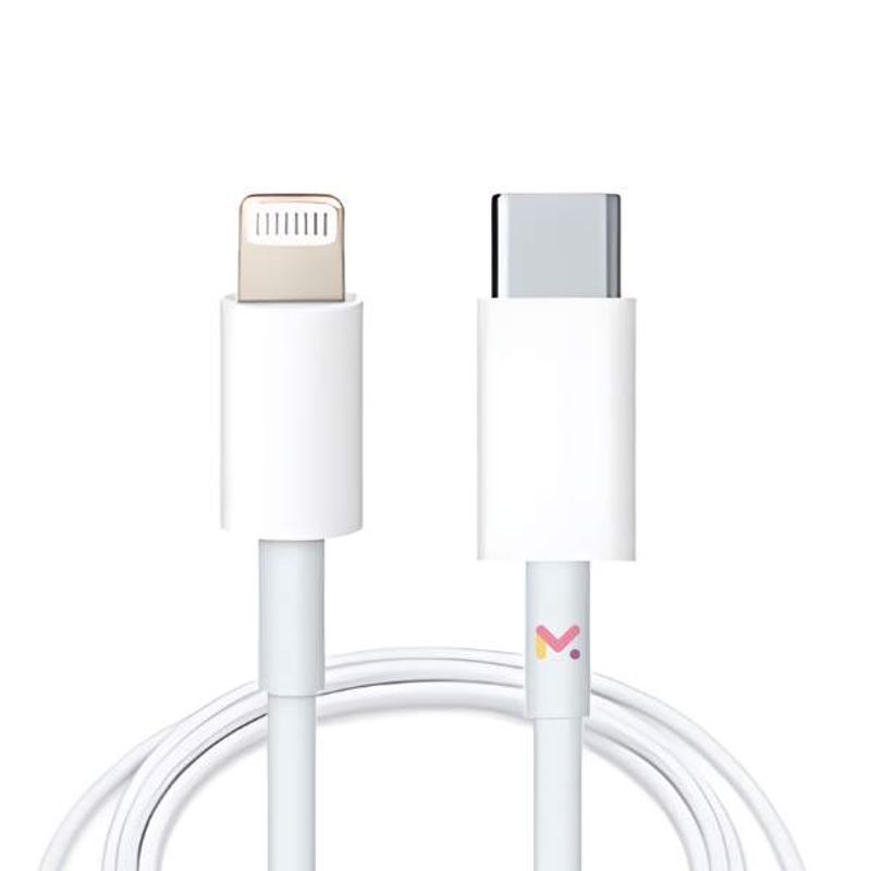 Laptop, Telefoane si Tablete - Telefoane mobile si accesorii - Accesorii Telefoane - Cabluri si adaptoare telefoane - Set 3 Cabluri de Date si Incarcare Mercaton, Type-C / Lightning, Albe, 2A, Viteza 10 Gbps, 1 M - Infinity.ro