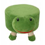 Casa si Gradina - Mobilier - Mobilier copii - Mobilier camera copiilor - Taburet pentru copii, rotund, model broasca testoasa, textil, lemn, verde, max 50 kg, 28x25 cm, Chomik - Infinity.ro