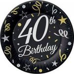 Casa si Gradina - Decoratiuni - Decoratiuni petrecere - Accesorii pentru petrecere - Set 8 farfurii de unica folosinta 40 ani 18cm - Infinity.ro