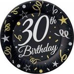Casa si Gradina - Decoratiuni - Decoratiuni petrecere - Accesorii pentru petrecere - Set 8 farfurii de unica folosinta 30 ani 18cm - Infinity.ro