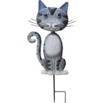 Casa si Gradina - Gradina si terasa - Decoratiuni exterior - Ornamente gradina - Decoratiune gradina, MagicHome, pisica, cu tarus, metalica, gri, 25.5x3.5x61 cm - Infinity.ro