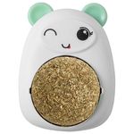 Petshop - Accesorii petshop - Jucarii animale - Jucarii interactive animale - Jucarie interactiva Model Ursulet pentru pisicute cu minge rotativa 360° din iarba Catnip, 4.3 x 6 cm, Verde - Infinity.ro