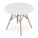 Casa si Gradina - Mobilier - Mese si birouri - Mese bucatarie si dining - Masa stil scandinav, Artool, rotund, MDF si lemn, alb, 60x50 cm - Infinity.ro