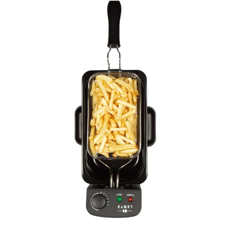 Electronice si Electrocasnice - Electrocasnice bucatarie - Aparate de gatit & desert - Friteuze - Friteuza cu ulei LENTZ 10200, 3 litri, 2000 W, termostat cu reglare continua 150-190°, otel inoxidabil - Infinity.ro