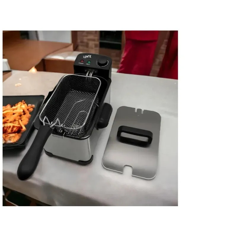 Electronice si Electrocasnice - Electrocasnice bucatarie - Aparate de gatit & desert - Friteuze - Friteuza cu ulei LENTZ 10200, 3 litri, 2000 W, termostat cu reglare continua 150-190°, otel inoxidabil - Infinity.ro