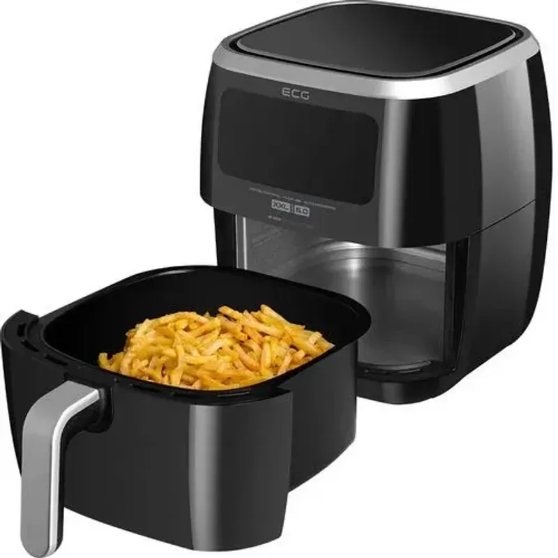 Electronice si Electrocasnice - Electrocasnice bucatarie - Aparate de gatit & desert - Friteuze - Friteuza cu aer fierbinte ECG AF 6000, 7 litri, 1800 W, 8 programe, control temperatura 30-200°C - Infinity.ro