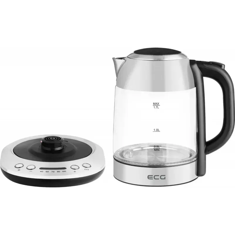 Casa si Gradina - Bucatarie si vesela - Vase pentru gatit - Ibrice - Cana electrica fierbator ECG RK 1781 glass, 1.7 L, 2200 W, 5 setari de temperatura - Infinity.ro