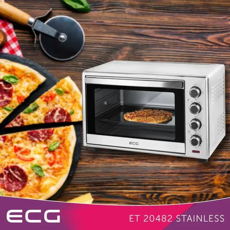 Electronice si Electrocasnice - Aragazuri, cuptoare si hote - Cuptoare - Cuptoare electrice - Cuptor electric ECG ET 20482, 48 L, 2000 W, grill, ventilator convectie - Infinity.ro