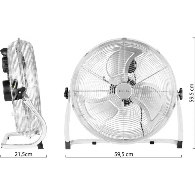 Electronice si Electrocasnice - Climatizare si sisteme de incalzire - Aparate racire aer - Ventilatoare - Ventilator de podea ECG FF 45 Ventus, 45 cm, 100 W, 3 viteze, otel inoxidabil - Infinity.ro