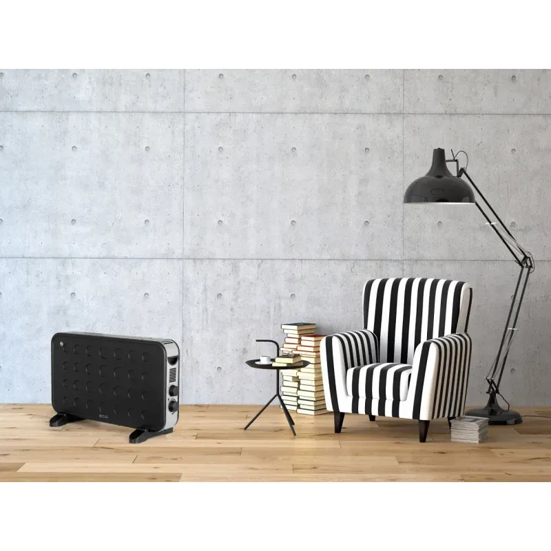 Electronice si Electrocasnice - Climatizare si sisteme de incalzire - Aparate incalzire aer - Convectoare electrice - Convector electric de podea ECG TK 2070 Negru, 2000W, 2 trepte de putere - Infinity.ro