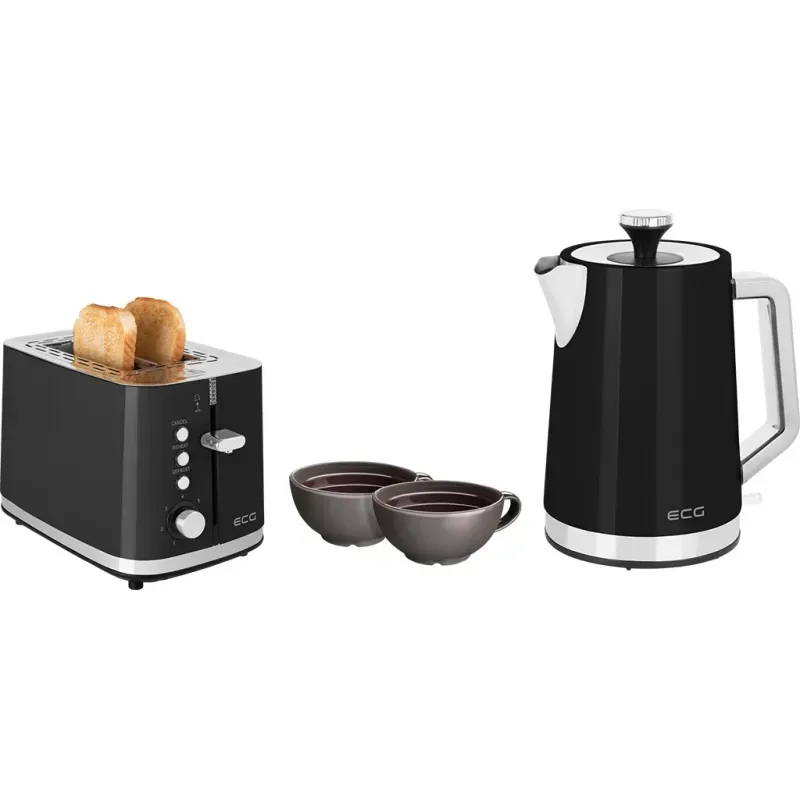 Electronice si Electrocasnice - Electrocasnice bucatarie - Preparare paine - Prajitoare de paine - Prajitor de paine ECG ST 2766 Vintage Nero, 925 W, 2 felii, 7 niveluri de rumenire, negru - Infinity.ro